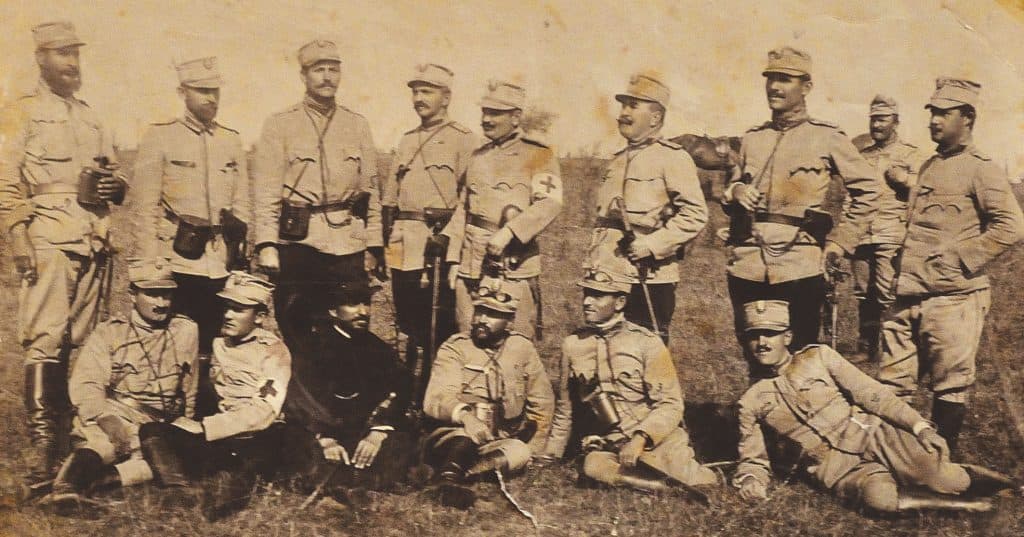 Valea Zăbrăuțului, august 1916 – grup de ofițeri din Regimentul 42 Infanterie